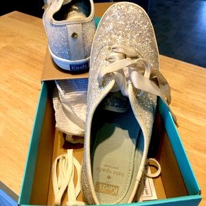 KEDS; lightly worn sparkle shoe